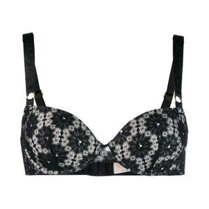 New! Myla Black Lace Victoria Park Padded Bra Size 34B 1768